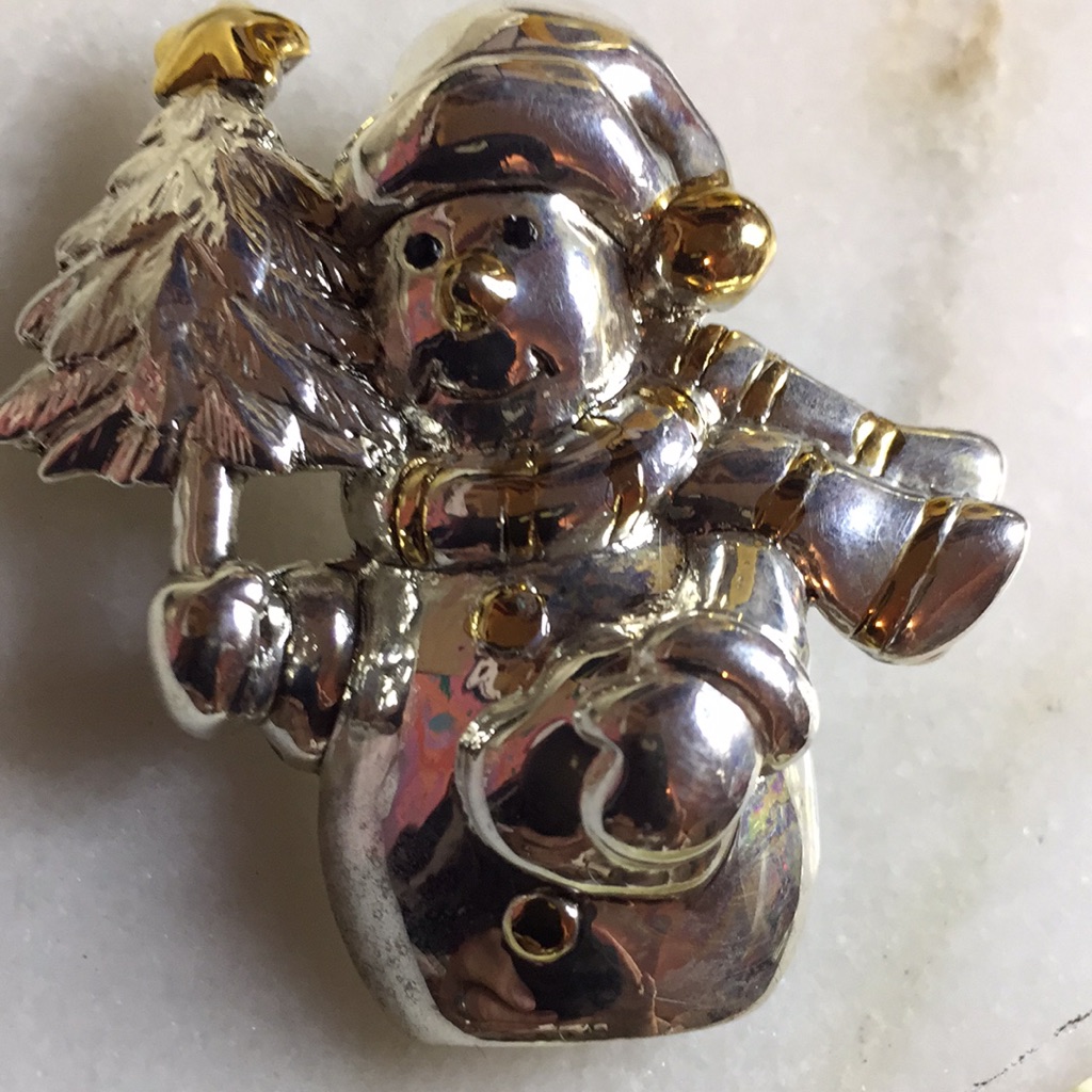 Snowman BroochNecklace Xmas Tree 25$